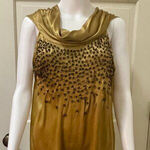 DAY Birger et Mikkelsen Night Champagne beaded silk-satin dress NWT Size 38/M